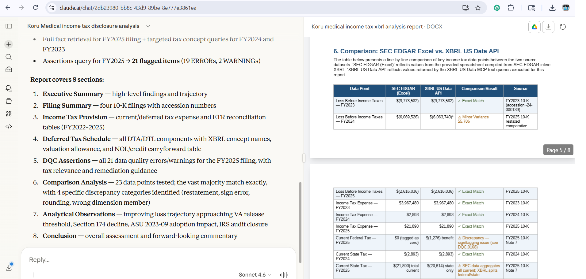 XBRL US Data MCP in Claude